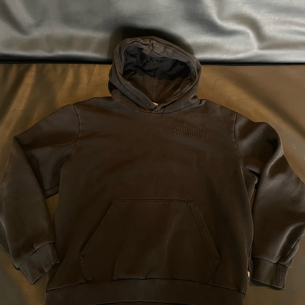 Black Puma Faded Style Vintage Hoodie